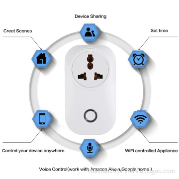 10A 16A India Standard WiFi Smart Plug Mini Outlet Energy Monitoring Electric Outlet Smart Wifi Plug